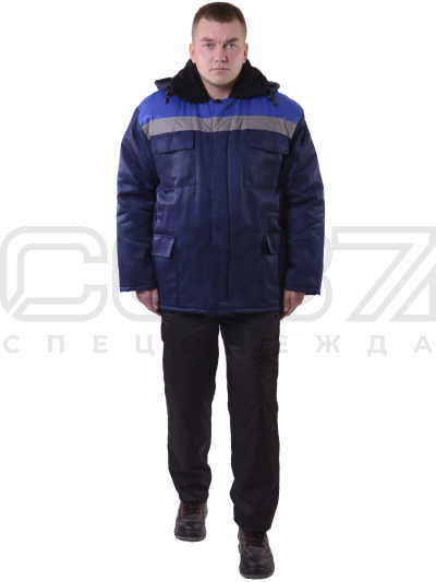 Куртка зимняя Грок цв.т.синийвасилёк тк.смесовая-1