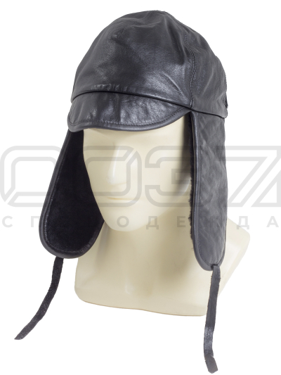 Подшлемник утепленный Космос цв.чёрный тк.натуральная кожа 1