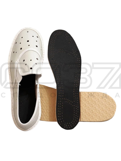 Тапочки нат. кожа цв. белый-1